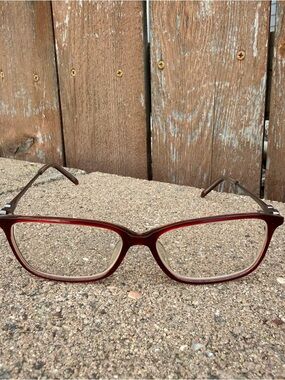 Vera Wang Red Cat-Eye Eye Glass Frames 54 14 145 Titanium (Frames Only)